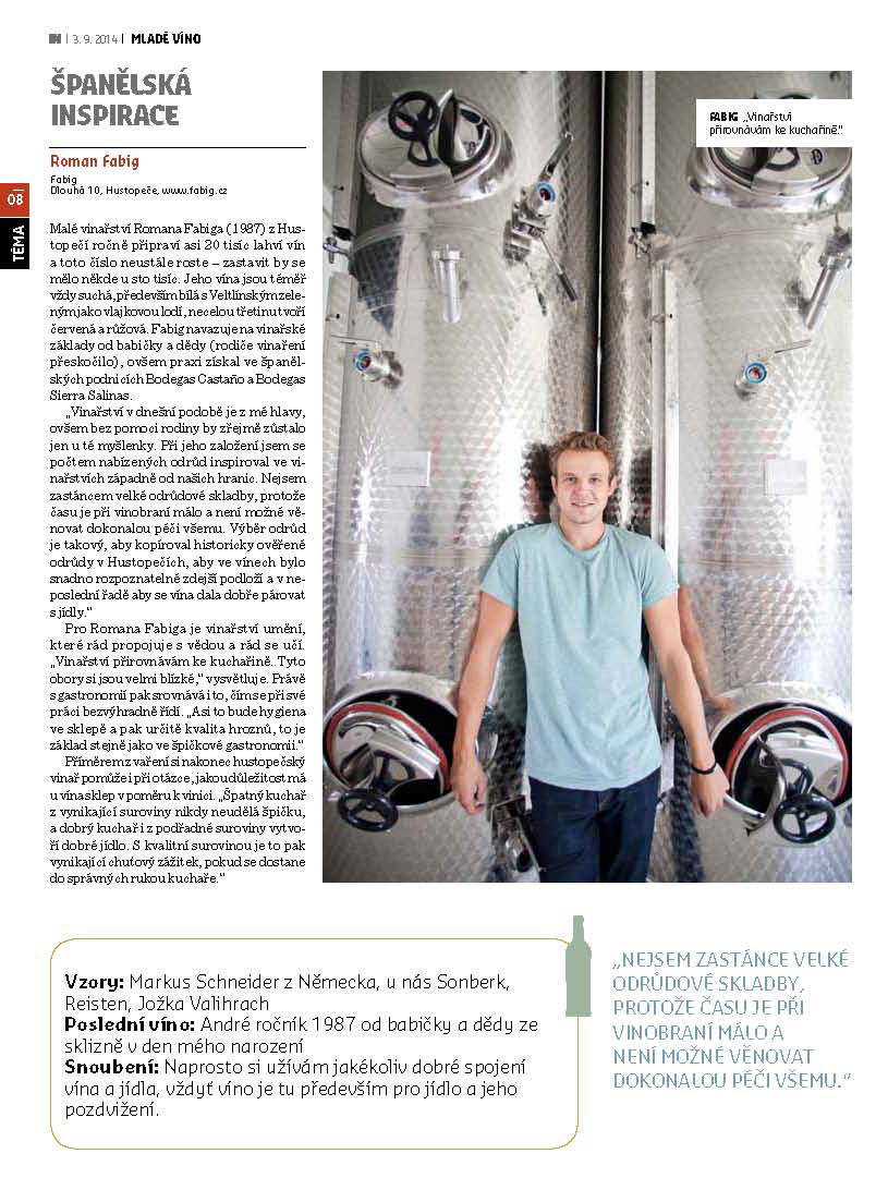 Mladí vinaři v IN magazínu Hospodářských novin